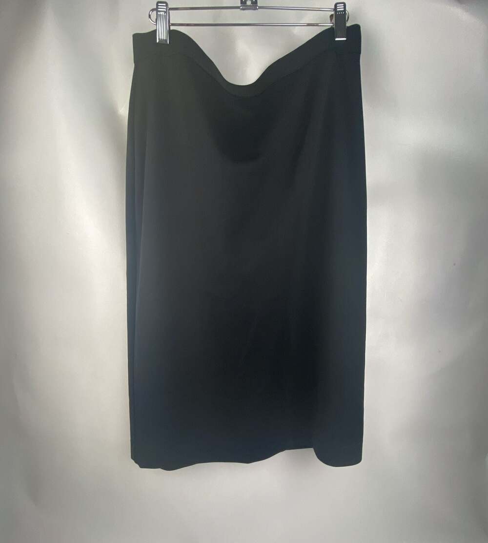Alfani Black Asymmetric Front Zip Midi Skirt